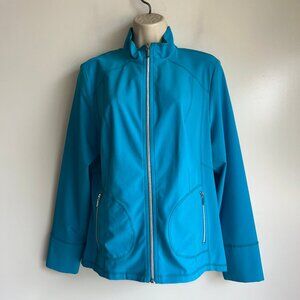 CHICO'S Zenergy Golf Neema Performance Zip Jacket Blue Size 1 = US Size 8